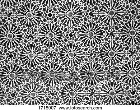 Stock Photo - Full frame shot of patterned tiled floor, Algarve, Portugal. Fotosearch