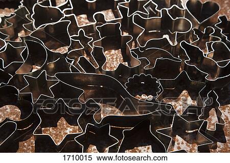 Full frame shot of various cookie cutters on table View Large Photo Image Stock Photography - Full frame shot of various cookie cutters on table. Fotosearch