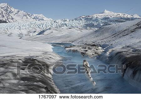 Glacial stream, Colony Glacier, Knik Valley, Anchorage, Alaska, USA View Large Photo Image Stock Photo - Glacial stream, Colony Glacier, Knik Valley, Anchorage, Alaska, USA. Fotosearch