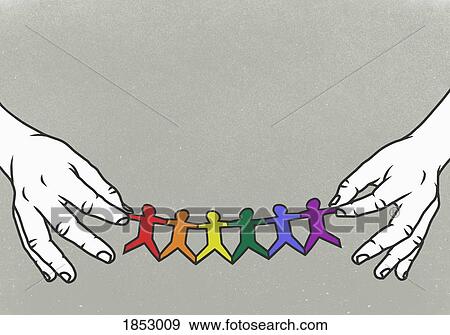 Hands holding LGBTQI rainbow paper chain View Large Photo Image Stock Photo - Hands holding LGBTQI rainbow paper chain. Fotosearch