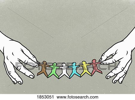 Hands holding multi colored paper chain View Large Photo Image Stock Image - Hands holding multi colored paper chain. Fotosearch