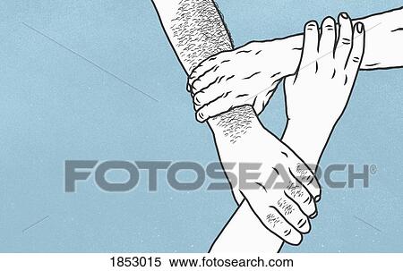 Stock Photography - Hands holding wrists in support. Fotosearch
