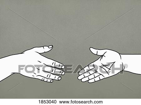 Stock Image - Hands reaching for handshake. Fotosearch