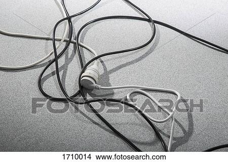 High angle close-up of cables on floor View Large Photo Image Picture - High angle close-up of cables on floor. Fotosearch