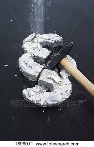 High angle view of broken concrete section sign with hammer on table View Large Photo Image Stock Image - High angle view of broken concrete section sign with hammer on table. Fotosearch