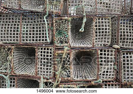 Download High Angle View Of Fishing Cages Picture 1496004 Fotosearch Yellowimages Mockups