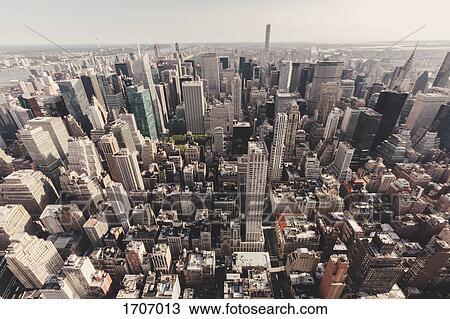 High angle view of Manhattan seen from Empire State Building, New York City, New York, USA View Large Photo Image Stock Image - High angle view of Manhattan seen from Empire State Building, New York City, New York, USA. Fotosearch