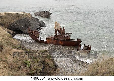 High angle view of shipwreck at beach, Vila Nova de Milfontes, Portugal View Large Photo Image Stock Image - High angle view of shipwreck at beach, Vila Nova de Milfontes, Portugal. Fotosearch