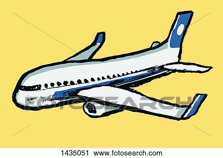 Illustration of airplane against yellow background View Large Illustration Clip Art - Illustration of airplane against yellow background. Fotosearch