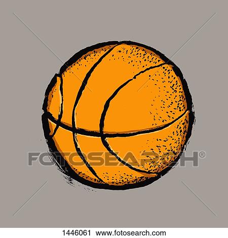 Clip Art - Illustration of basketball against gray background. Fotosearch
