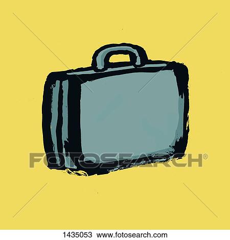 Illustration of briefcase against yellow background View Large Illustration Drawing - Illustration of briefcase against yellow background. Fotosearch