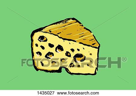 Stock Illustration - Illustration of cheese against green background. Fotosearch