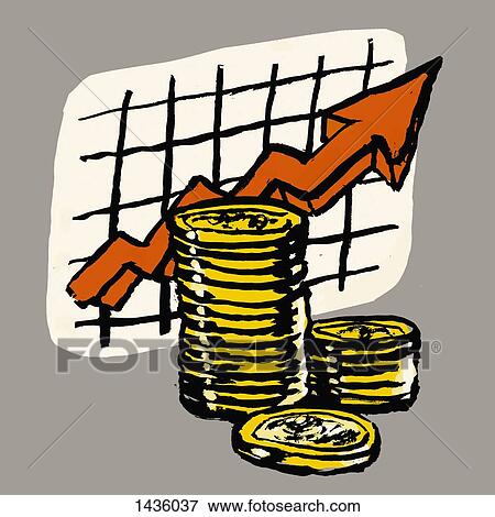 Illustration of coins with success graph against gray background View Large Illustration Stock Illustration - Illustration of coins with success graph against gray background. Fotosearch