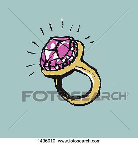 Illustration of diamond ring on blue background View Large Illustration Clipart - Illustration of diamond ring on blue background. Fotosearch