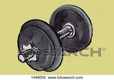 Stock Illustration - Illustration of dumbbell against green background. Fotosearch