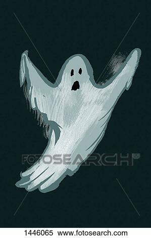 Stock Illustration - Illustration of ghost against black background. Fotosearch