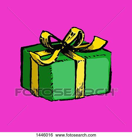 Stock Illustration - Illustration of gift box against pink background. Fotosearch