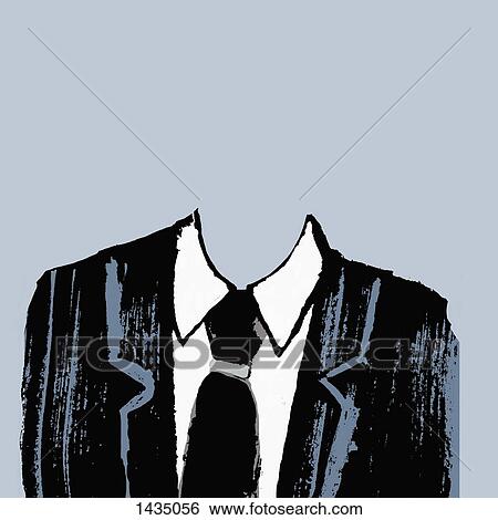 Stock Illustration - Illustration of headless businessman against gray background. Fotosearch