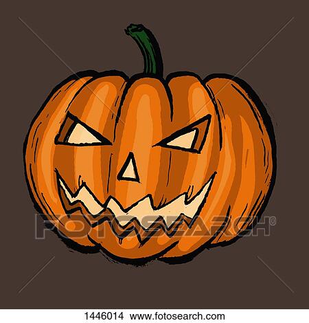 Illustration of jack o' lantern against brown background View Large Illustration Stock Illustration - Illustration of jack o' lantern against brown background. Fotosearch