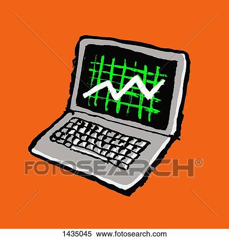 Illustration of laptop with progress graph against orange background View Large Illustration Stock Illustration - Illustration of laptop with progress graph against orange background. Fotosearch