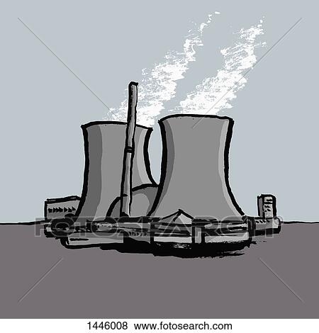 Stock Illustration - Illustration of nuclear power station. Fotosearch