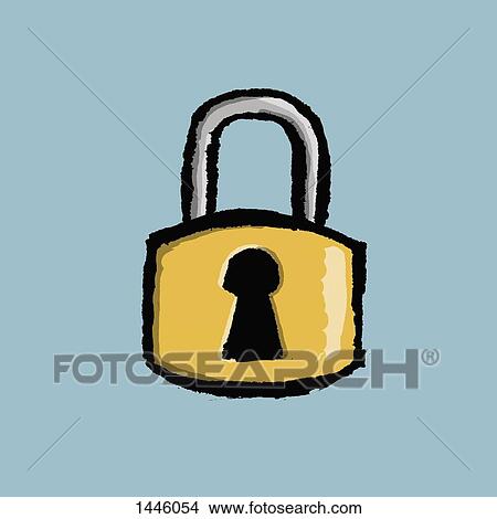 Stock Illustration - Illustration of padlock against blue background. Fotosearch