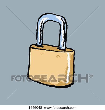 Stock Illustration - Illustration of padlock against gray background. Fotosearch