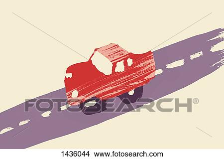 Illustration of red car on street View Large Illustration Stock Illustration - Illustration of red car on street. Fotosearch