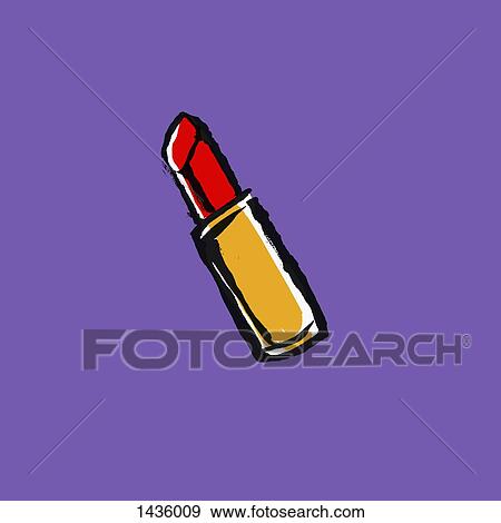 Illustration of red lipstick on purple background View Large Illustration Stock Illustration - Illustration of red lipstick on purple background. Fotosearch