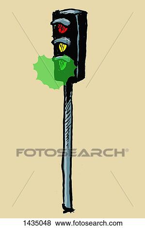 Stock Illustration - Illustration of road signal against beige background. Fotosearch