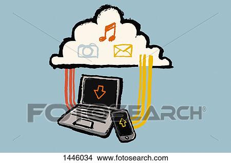 Illustration of technologies and cloud with multimedia symbols against blue background View Large Illustration Stock Illustration - Illustration of technologies and cloud with multimedia symbols against blue background. Fotosearch