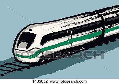 Illustration of train against blue background View Large Illustration Drawing - Illustration of train against blue background. Fotosearch