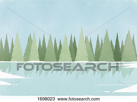 Illustration of trees reflection on ice rink against clear blue sky View Large Photo Image Stock Image - Illustration of trees reflection on ice rink against clear blue sky. Fotosearch