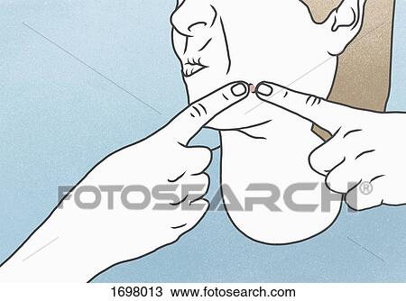 Illustration of woman squeezing pimple against blue background View Large Photo Image Stock Image - Illustration of woman squeezing pimple against blue background. Fotosearch