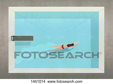 Illustration of woman swimming in pool at resort View Large Illustration Stock Illustration - Illustration of woman swimming in pool at resort. Fotosearch