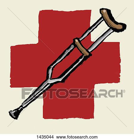 Illustrative image of crutch against International Red Cross View Large Illustration Stock Illustration - Illustrative image of crutch against International Red Cross . Fotosearch