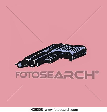 Illustrative image of handgun on pink background View Large Illustration Stock Illustration - Illustrative image of handgun on pink background. Fotosearch