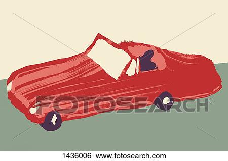 Stock Illustration - Illustrative image of person driving red sports car. Fotosearch