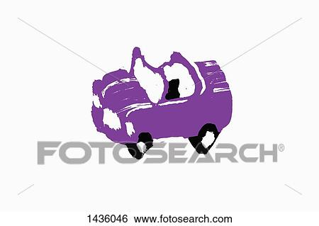 Illustrative image of purple car against white background View Large Illustration Stock Illustration - Illustrative image of purple car against white background. Fotosearch