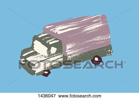 Illustrative image of truck against blue background View Large Illustration Stock Illustration - Illustrative image of truck against blue background. Fotosearch