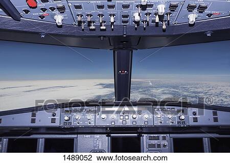 Interior of airplane cockpit View Large Photo Image Stock Image - Interior of airplane cockpit. Fotosearch