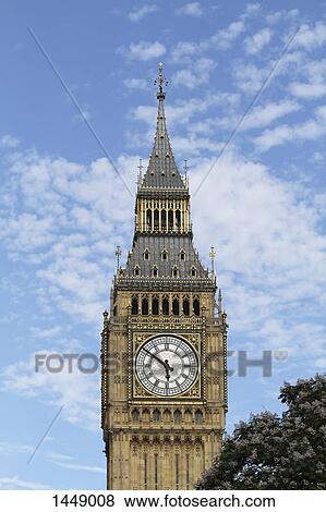 Stock Photo - Low angle view of Big Ben against sky, London, England, United Kingdom. Fotosearch