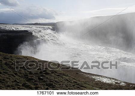 Majestic waterfall, Gulfoss, Iceland View Large Photo Image Stock Image - Majestic waterfall, Gulfoss, Iceland. Fotosearch