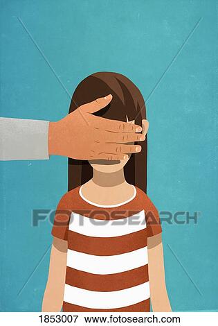 Man covering girls eyes View Large Photo Image Stock Photo - Man covering girls eyes. Fotosearch