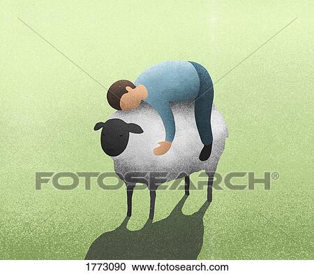 Man laying on top of lamb View Large Photo Image Stock Image - Man laying on top of lamb. Fotosearch