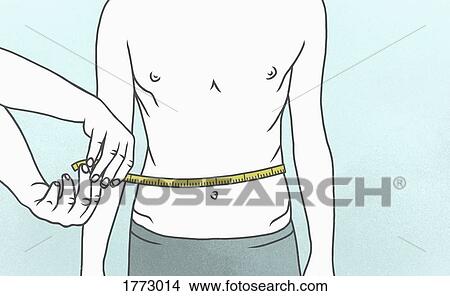 Man measuring waist with tape measure View Large Photo Image Picture - Man measuring waist with tape measure. Fotosearch