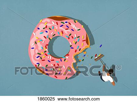 Man with broom sweeping up donut sprinkles View Large Photo Image Stock Photography - Man with broom sweeping up donut sprinkles. Fotosearch
