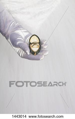 Midsection of bride holding wedding rings in box View Large Photo Image Picture - Midsection of bride holding wedding rings in box. Fotosearch