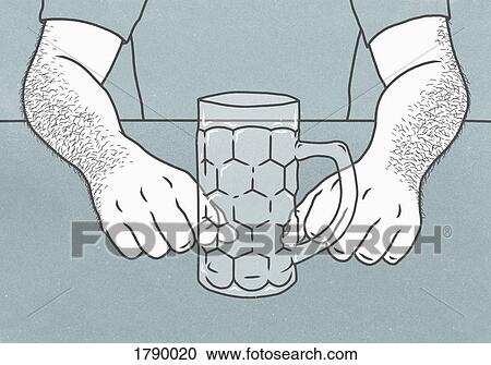 Midsection of man behind empty beer glass on table View Large Photo Image Stock Image - Midsection of man behind empty beer glass on table. Fotosearch
