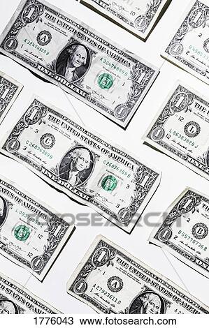 One dollar bills on white background View Large Photo Image Stock Image - One dollar bills on white background. Fotosearch